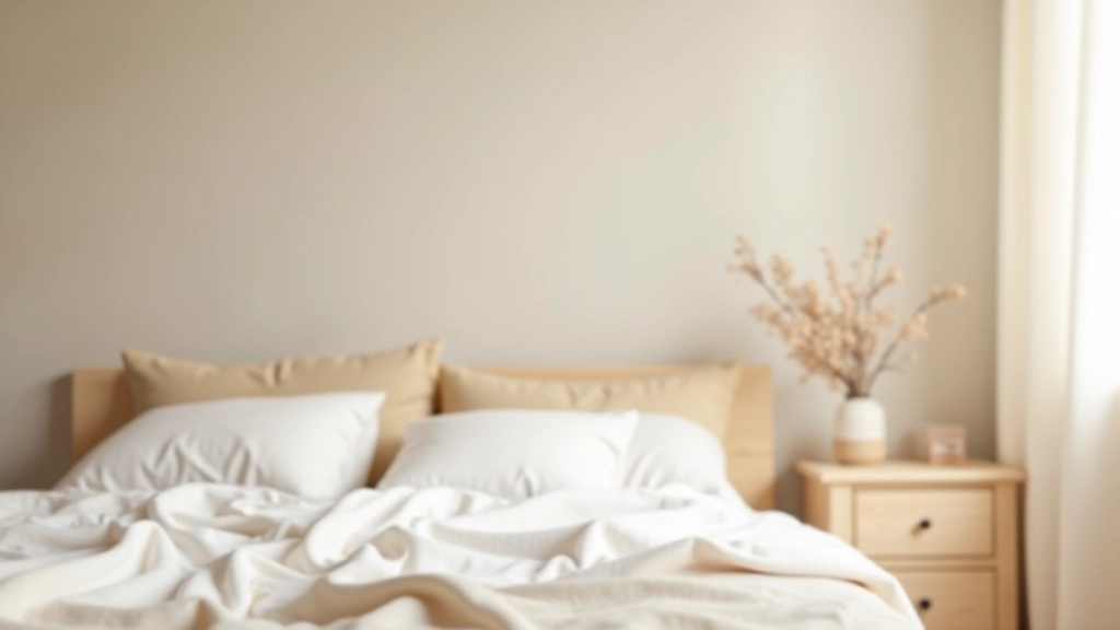 Decoração de quarto com texturas naturais — linho, cortiça, cerâmica e madeira clara